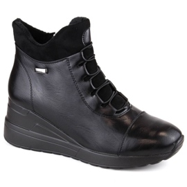 Jezzi W JEZ418 botins com cunha isolada, preto