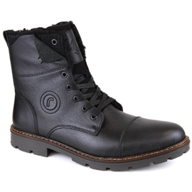 Botas de couro isoladas com lã Rieker M RKR296A pretas preto Botas de couro isoladas com lã Rieker M RKR296A pretas preto