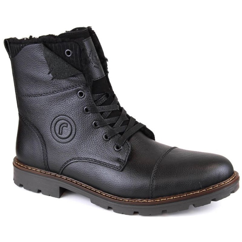 Botas de couro isoladas com lã Rieker M RKR296A pretas preto