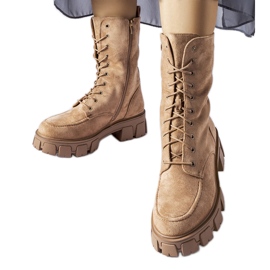 Botas de cano alto com isolamento marrom claro da Ines bege