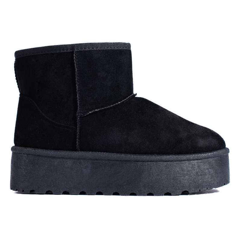 Botas de neve femininas na plataforma preta Shelovet preto