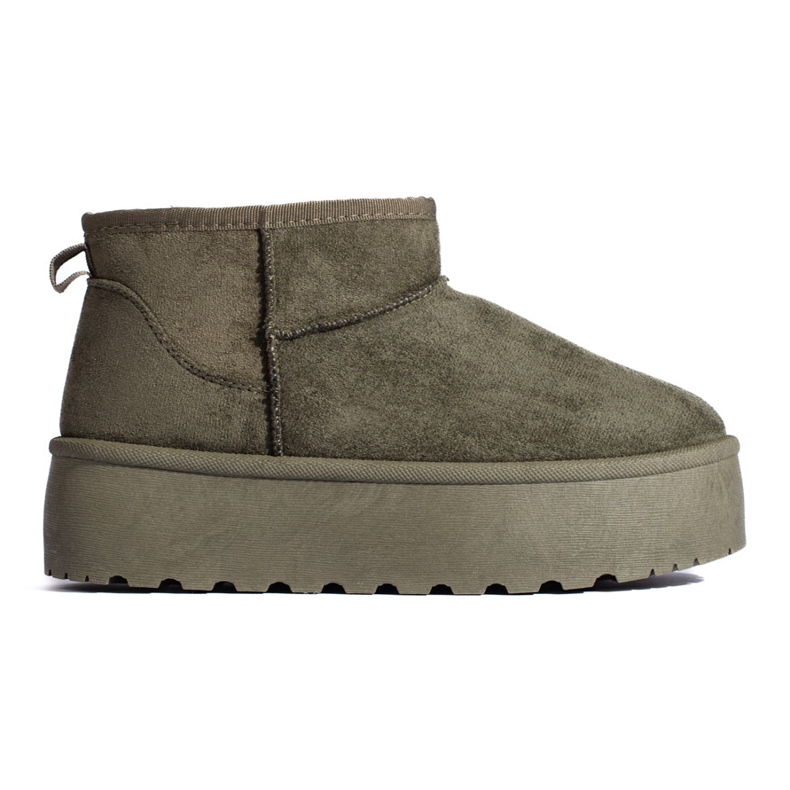Botas de neve verdes na plataforma Shelovet