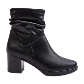 Sergio Leone Botins enrugados femininos pretos Liriam