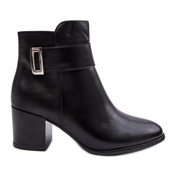 Sergio Leone Botins femininos de couro preto Starines