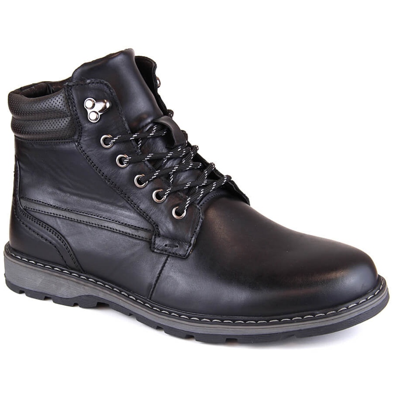 Botins masculinos de couro com isolamento, pretos, T.Sokolski Z23-111