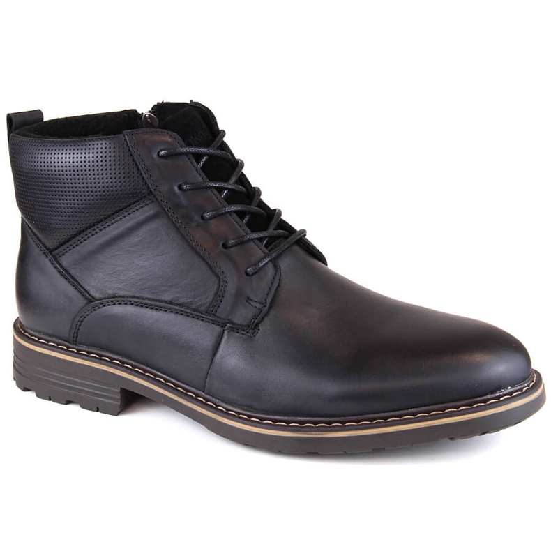 Botins masculinos de couro com isolamento, pretos, T.Sokolski Z22-69