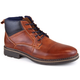 Botins masculinos de couro com isolamento, marrom, T.Sokolski Z22-69 castanho Botins masculinos de couro com isolamento, marrom, T.Sokolski Z22-69 castanho