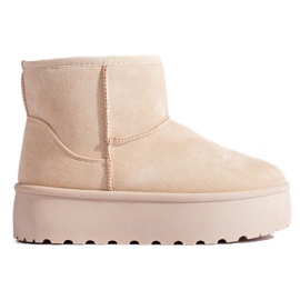 Botas femininas de neve com plataforma, Shelovet bege claro