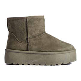 Botas de neve com plataforma femininas verdes Shelovet