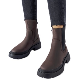 Botins maciços com isolamento marrom da Banaudon castanho Botins maciços com isolamento marrom da Banaudon castanho