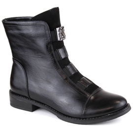 Jezzi W JEZ413A botins isolados com decoração, preto