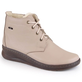 Botas confortáveis de inverno em couro Helios W H584B, bege Botas confortáveis de inverno em couro Helios W H584B, bege