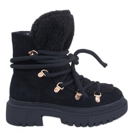 Botas de neve de pele de carneiro Shea Black preto