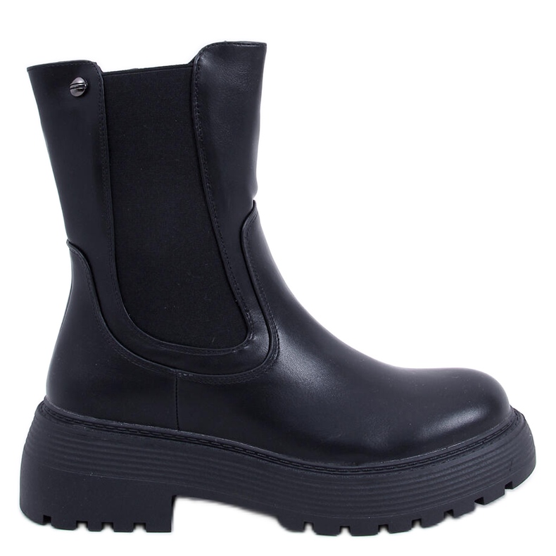 Bota Chelsea de cano alto Shaw preta preto