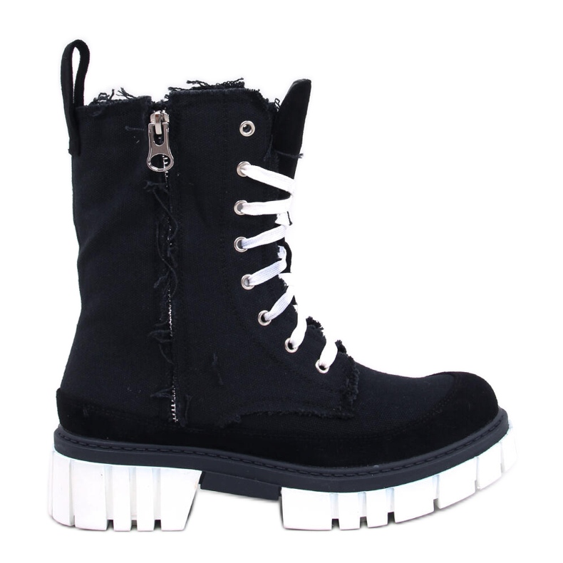 Botins de lona com protetor Vaugh Black preto