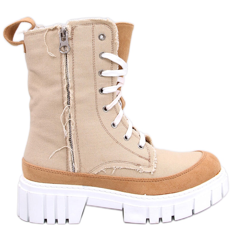 Botins Vaugh Beige em lona com protetor bege