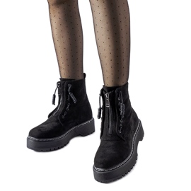 Botins Doganella pretos com zíper Botins Doganella pretos com zíper