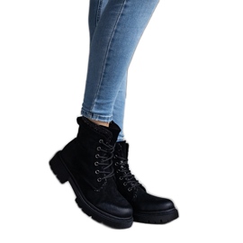 Botins pretos com inserções Prairie brilhantes Botins pretos com inserções Prairie brilhantes