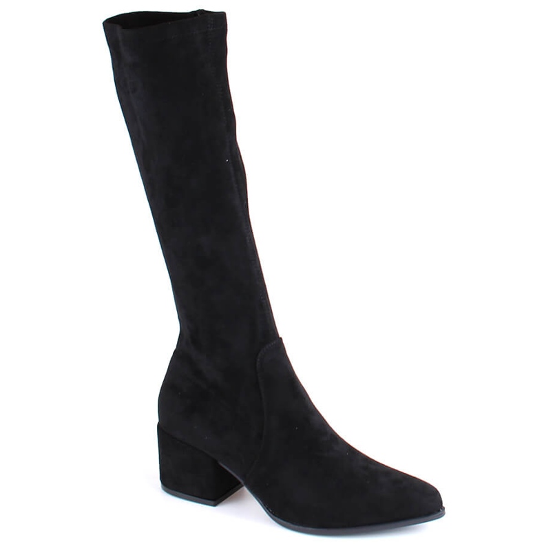 Botas femininas de camurça com salto alto com isolamento preto Sergio Leone KZ212