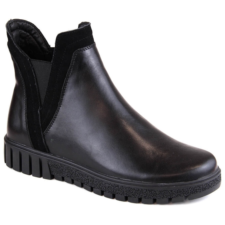 Botas Chelsea femininas de couro, slip-on e isoladas, pretas Filippo DBT4703 preto