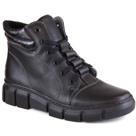Botas femininas confortáveis de couro com isolamento preto Helios 562S Botas femininas confortáveis de couro com isolamento preto Helios 562S