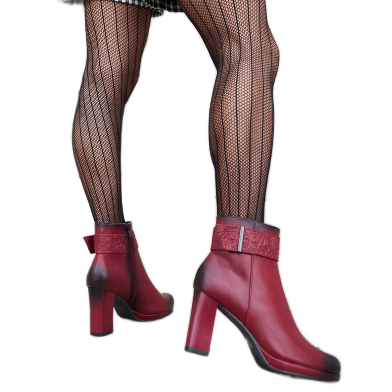 Botins vermelhos com tira decorativa Creil