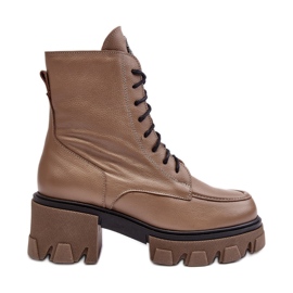 Botas isoladas femininas de couro Lemar Brown Rehin marrom