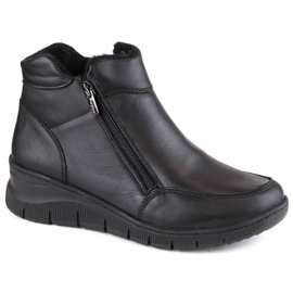 Botas confortáveis de couro com isolamento Helios W H594A, pretas preto Botas confortáveis de couro com isolamento Helios W H594A, pretas preto