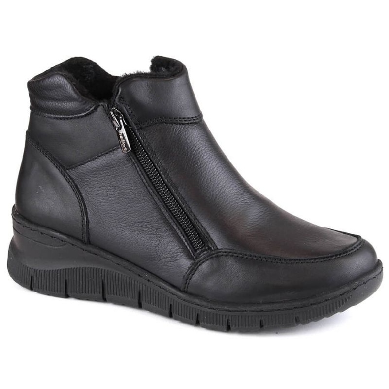 Botas confortáveis ​​de couro com isolamento Helios W H594A, pretas preto