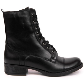 Botas femininas com isolamento preto de couro da Dolce Pietro