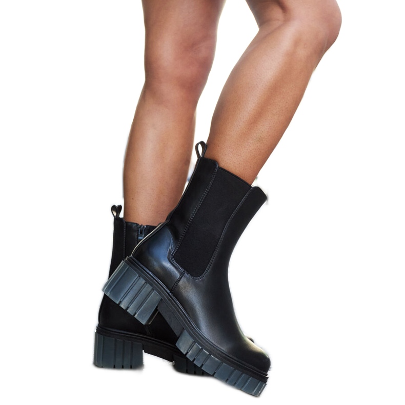 Botas Sergente pretas maciças e isoladas preto