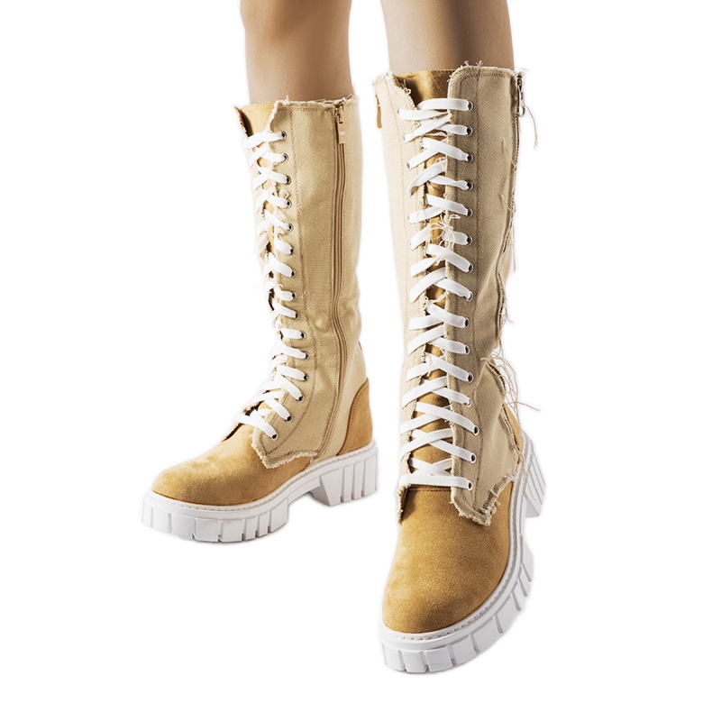 Botas Palmer com isolamento em tecido bege