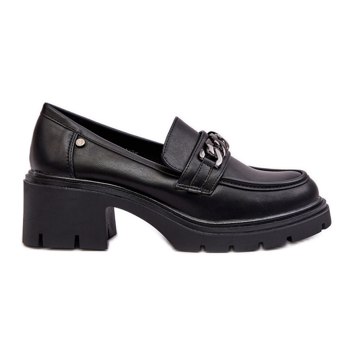 WS1 Sapatos femininos de couro com salto baixo preto Blimma