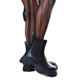 Botins pretos com inserção de borracha D'Isola preto
