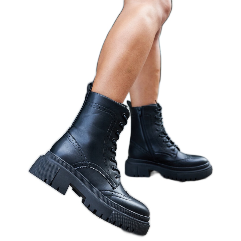 Botas pretas decoradas com costura Nicla preto Botas pretas decoradas com costura Nicla preto