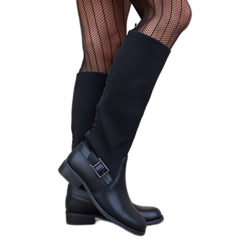 Botas pretas com parte superior flexível Casanova preto