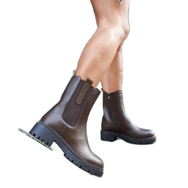 Botas de cano alto marrons decoradas com strass Vicco castanho marrom