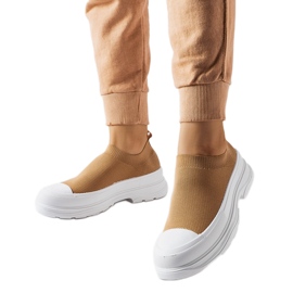 Tênis slip-on com plataforma Baratili marrom