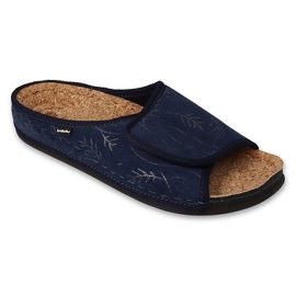 Chinelos femininos Inblu com encaixe em cortiça 155D140, azul marinho, com velcro Chinelos femininos Inblu com encaixe em cortiça 155D140, azul marinho, com velcro
