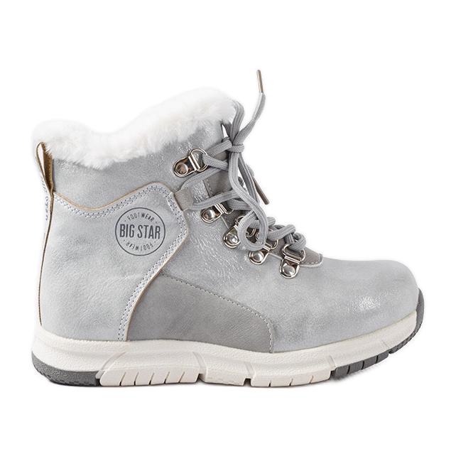 Calçados infantis quentes cinza Big Star KK374178 prata