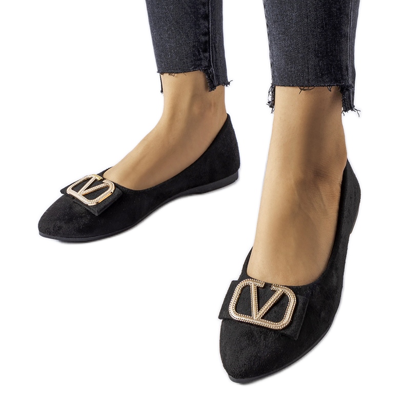 Sapatilhas pretas com fivela Secondo decorativa preto