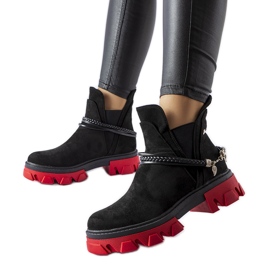 Inna Botins pretos decorados com sola Ettore vermelha