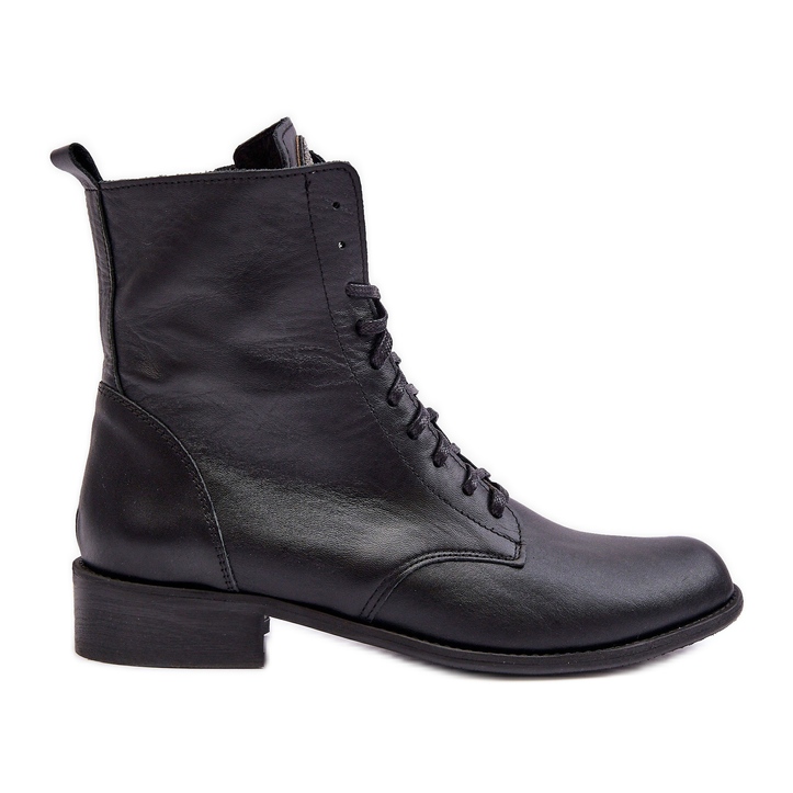 Botins femininos de couro Nicole 2848 Preto