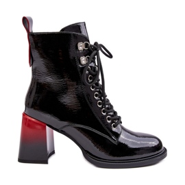 S.Barski Botins de couro envernizado D&amp;A MR870-06 Preto