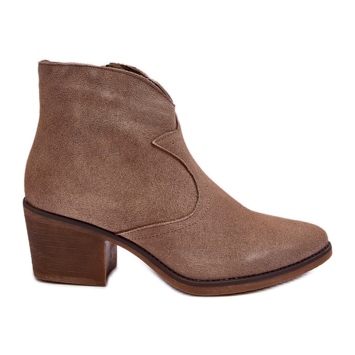 S.Barski Botas Cowboy Camurça Com Zíper D&amp;A SN622-29 Bege Escuro