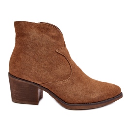 S.Barski Botas Cowboy Camurça Com Zíper D&amp;A SN622-29 Camelo castanho