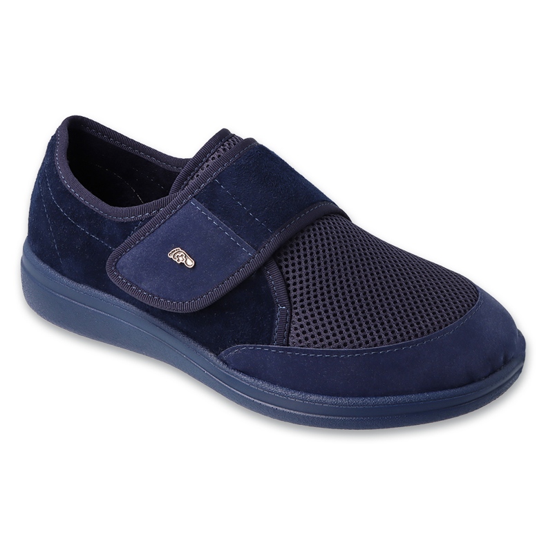 Calçado Befado calçado feminino com tira de velcro e inserto de PU substituível 087D001 azul