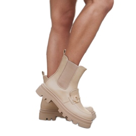 Botins bege escuro com protetor Sailetto