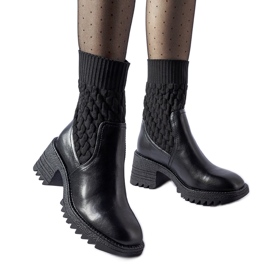 Botins meia pretos com relevo Buckley