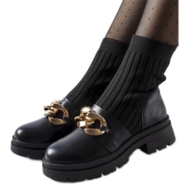 Botins meia pretos com corrente Giussago